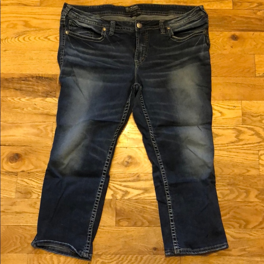 Silver aiko crop Capris jeans 18